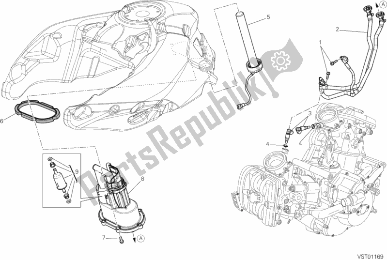 Todas as partes de Bomba De Combustivel do Ducati Multistrada 1200 ABS USA 2014